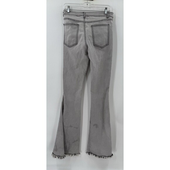 SAINTS & HEARTS Gray Bell Bottom Raw Hem Jeans Denim Size Large Tall 30"x 36" - Picture 6 of 11